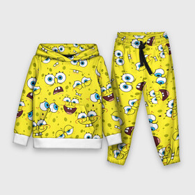 Детский костюм 3D (с толстовкой) с принтом Губка Боб   SpongeBob pattern в Новосибирске,  |  | Тематика изображения на принте: sponge bob | spongebob | губка боб | квадратные штаны | сквэр пэнтс | спанч боб