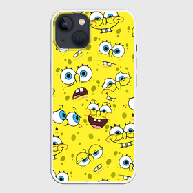 Чехол для iPhone 13 с принтом Губка Боб   SpongeBob pattern в Новосибирске,  |  | Тематика изображения на принте: sponge bob | spongebob | губка боб | квадратные штаны | сквэр пэнтс | спанч боб