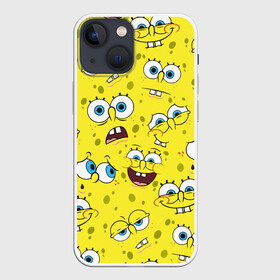 Чехол для iPhone 13 mini с принтом Губка Боб   SpongeBob pattern в Новосибирске,  |  | sponge bob | spongebob | губка боб | квадратные штаны | сквэр пэнтс | спанч боб