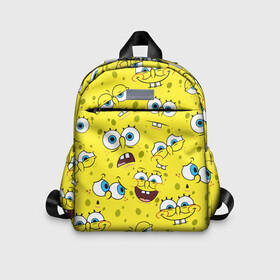 Детский рюкзак 3D с принтом Губка Боб   SpongeBob pattern в Новосибирске, 100% полиэстер | лямки с регулируемой длиной, сверху петелька, чтобы рюкзак можно было повесить на вешалку. Основное отделение закрывается на молнию, как и внешний карман. Внутри дополнительный карман. По бокам два дополнительных кармашка | sponge bob | spongebob | губка боб | квадратные штаны | сквэр пэнтс | спанч боб