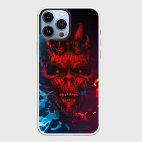 Чехол для iPhone 13 Pro Max с принтом Diablo Fire Ice в Новосибирске,  |  | black | demon | devil | fire | hell | horns | ice | prints | top | trend | ад | демон | дьявол | лёд | огонь | принты | рога | топ | тренд | черный