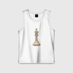 Детская майка хлопок с принтом Шахматная фигура Белый король в Новосибирске,  |  | белые | белый | доска | игра | игровая | игры | короли | король | логика | логичные | настольная | настольные | спорт | спортивные | фигура | фигурка | фигуры | шахматная | шахматные | шахматный | шахматы