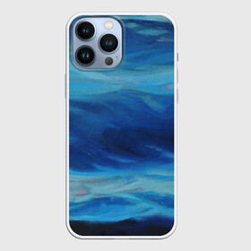 Чехол для iPhone 13 Pro Max с принтом Акварельное море в Новосибирске,  |  | акварель | арт | вода | краски | мазки | мазки красок | море | рисунок | рисунок акварелью | рисунок красками | тёмная вода