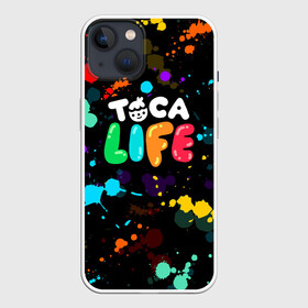 Чехол для iPhone 13 с принтом TOCA BOCA RAINBOW PAINTS | ТОКА БОКА РАДУЖНЫЕ КРАСКИ в Новосибирске,  |  | colors | digital toys | gamer | games | helicopter taxi | paints | pets | rainbow | toca boca | toca hair salon | toca kitchen | toca life | toca life city | toca life worl | toca tea party | video games | брызги | игры | краски | радуга