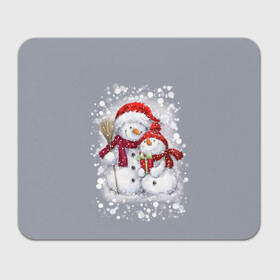Прямоугольный коврик для мышки с принтом Два снеговика в Новосибирске, натуральный каучук | размер 230 х 185 мм; запечатка лицевой стороны | 2022 | год тигра | новогодний подарок | новый год | подарок на новый год | снег | снеговик | снеговики