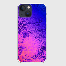 Чехол для iPhone 13 mini с принтом Абстрактный пурпурно синий в Новосибирске,  |  | абстрактный | волны | молодежный | морская пена | мраморный | розовый | синий | современный | фиолетовый
