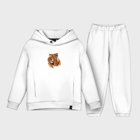 Детский костюм хлопок Oversize с принтом Tiger | Stay real в Новосибирске,  |  | 2022 | 2022 год | happy new year | santa | год тигра | дед мороз | каникулы | мороз | новогодний свитер | новый год | новый год 2022 | новый год тигра | оливье | праздник | рождество | санта клаус | свитер новогодний