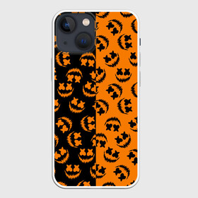 Чехол для iPhone 13 mini с принтом УЛЫБКА ТЫКВЫ   ХЕЛЛОУИН в Новосибирске,  |  | bats | bones | ghost | halloween | pumpkin | skull | кости | летучие мыши | приведение | призрак | скелет | тыква | хеллоуин | хоррор | хэллоуин