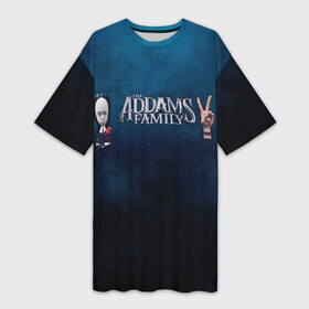 Платье-футболка 3D с принтом Семейка Аддамс Горящий Тур (Уэнздэй Аддамс) в Новосибирске,  |  | addams | family | the addams family 2 | аддамс | горящий тур | семейка | уэнздей