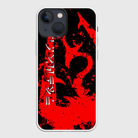 Чехол для iPhone 13 mini с принтом TES RED DRAGON, FUS RO DAH SYMBOL в Новосибирске,  |  | dovahkiin | dragon | dragonborn | fus ro dah | oblivion | rpg | skyrim | tes | tes 5 | tes skyrim | tes v | the elder scrolls | the elder scrolls skyrim | we know | докавин | дракон | мы знаем | обливион | рпг | скайрим | фус ро дах