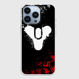 Чехол для iPhone 13 Pro с принтом DESTINY 2 RED  WHITE PATTERN LOGO в Новосибирске,  |  | bungie | cayde 6 | cyd6 | destiny | destiny 2 | forsaken | gambit | ghost | hunter | light | mara sov | titan | warlock | банги | варлок | габмит | дестини | дестини 2 | зур | кейд | кейд 6 | коро | мара сов | отвергнутые 