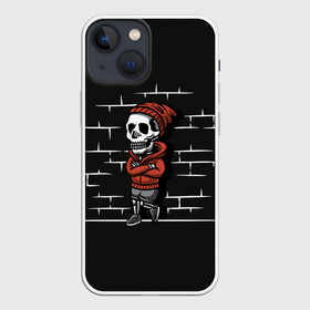 Чехол для iPhone 13 mini с принтом Skeleton | Скелет в Новосибирске,  |  | dead | death | halloween | horrors | monster | night | okay | scare | skeleton | skull | you dont got the guts | мертвый | монстр | ночь | скелет | ужастики | ужасы | хэллоуин | череп
