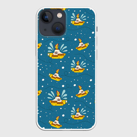 Чехол для iPhone 13 mini с принтом Много много Yellow Submarine. The Beatles в Новосибирске,  |  | beatles | rock | submarine | yellow | битлз | битлы | желтая | подводная лодка | подлодка | рок | рок н ролл | хиппи