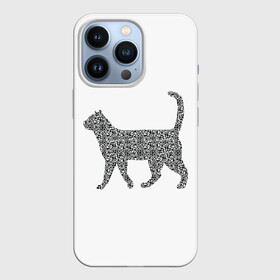 Чехол для iPhone 13 Pro с принтом QR   кот в Новосибирске,  |  | lockdown | qrкод | коронавирус | кот | котики | минимализм