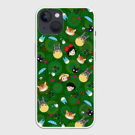 Чехол для iPhone 13 с принтом TotoroKiki ALLSTARS в Новосибирске,  |  | ambrella | anime | catbus | dzidzi | ghibli | kiki | may | sacki | susuwatari | totoro | witch | аниме | ведьма | дзидзи | зонтик | кики | кот | котобус | мэй | сацки | сусуватари | тоторо