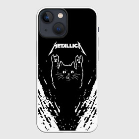 Чехол для iPhone 13 mini с принтом Мяуталлика   Meowtallica. в Новосибирске,  |  | metallica | кот | котэ | металлика | музыка | рок