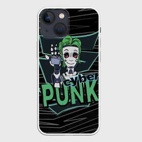 Чехол для iPhone 13 mini с принтом Cyber Punk Girl в Новосибирске,  |  | android | augmentation | cyber action | cyberpunk | cyborg | future | futurepunk | humanity | new80s | punk | retrowave | science fiction | synth | techno | андройд | девушка | киберпанк | киборг | манга | робот | фантастика