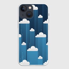 Чехол для iPhone 13 mini с принтом Облака в очереди в Новосибирске,  |  | арт | небо | облака | облако | природа | рисунок | синий