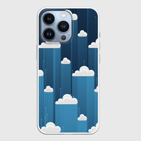 Чехол для iPhone 13 Pro с принтом Облака в очереди в Новосибирске,  |  | Тематика изображения на принте: арт | небо | облака | облако | природа | рисунок | синий