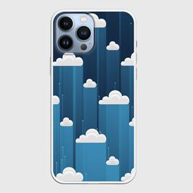Чехол для iPhone 13 Pro Max с принтом Облака в очереди в Новосибирске,  |  | арт | небо | облака | облако | природа | рисунок | синий