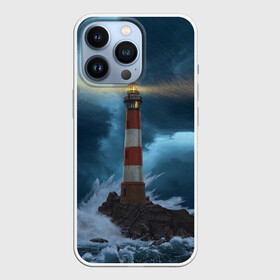 Чехол для iPhone 13 Pro с принтом НОЧНОЙ МАЯК в Новосибирске,  |  | light | night | ocean | sea | буря | волны | маяк | море | ночь | океан | пейзаж | природа | свет | стихия