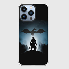Чехол для iPhone 13 Pro с принтом Силует драконорождённого в Новосибирске,  |  | Тематика изображения на принте: bethesda | elder scrolls | game | games | бесезда | игра | игры | свитки | элдер скролс