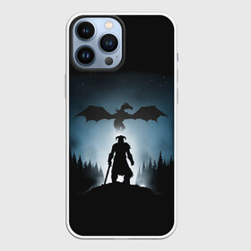 Чехол для iPhone 13 Pro Max с принтом Силует драконорождённого в Новосибирске,  |  | bethesda | elder scrolls | game | games | бесезда | игра | игры | свитки | элдер скролс