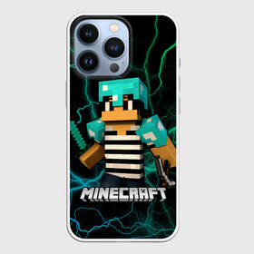 Чехол для iPhone 13 Pro с принтом Minecraft молнии в Новосибирске,  |  | Тематика изображения на принте: creeper | earth | game | minecraft | minecraft earth | блоки | грифер | игры | квадраты | компьютерная игра | крипер | маинкрафт | майн | майнкравт | майнкрафт