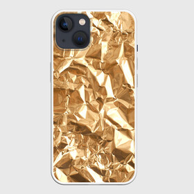 Чехол для iPhone 13 с принтом Мятая Фольга в Новосибирске,  |  | Тематика изображения на принте: золотая фольга | золотой фон | мятая фольга | принт | фольга