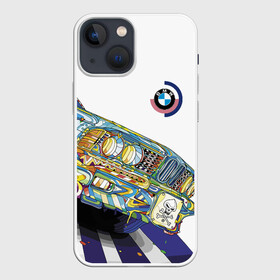 Чехол для iPhone 13 mini с принтом Бэха в стиле поп арт в Новосибирске,  |  | bmw | car | color | paint | pop art | skull | автомобиль | бмв | краска | поп арт | тюнинг | цвет | череп