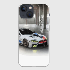 Чехол для iPhone 13 mini с принтом BMW Motorsport Mission 8 в Новосибирске,  |  | bmw | car | germany | motorsport | power | prestige | автомобиль | автоспорт | бмв | германия | мощь | престиж