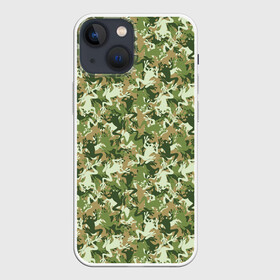 Чехол для iPhone 13 mini с принтом Лягушки (камуфляж) в Новосибирске,  |  | amphibian | animal | camouflage | frog | hunting camo | military camouflage | reptile | reptilian | амфибия | военный камуфляж | животное | земноводное | камуфляж | квакушка | лягуха | лягушка | лягушонок пепе | маскировка | масхалат