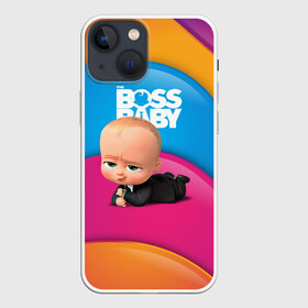 Чехол для iPhone 13 mini с принтом Boss baby rainbow в Новосибирске,  |  | baby | boss | boss baby | босс | босс молокосос | маленький босс | малыш | мальчик | молокосос | ребенок