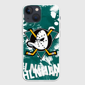Чехол для iPhone 13 mini с принтом Анахайм Дакс | Anaheim Ducks в Новосибирске,  |  | anahaim ducks | anaheim | anaheim ducks | ducks | hockey | mighty ducks | nhl | usa | дакс | могучие утята | нхл | спорт | сша | хоккей | шайба