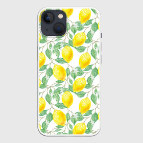 Чехол для iPhone 13 с принтом Лимоны 3d в Новосибирске,  |  | 3d | background | branches | citrus | flowers | lemon | lemon tree | lemons | pattern | plant | tree | yellow | ветви | дерево | желтый | лимон | лимонное дерево | лимоны | листья | паттерн | растение | фон | цветы | цитрусы