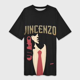 Платье-футболка 3D с принтом Винченцо в Новосибирске,  |  | vincenzo | винценцо | галстук | кассано | пистолет | со джунки