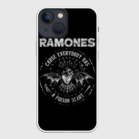 Чехол для iPhone 13 mini с принтом Сердце Рамонс в Новосибирске,  |  | alternative | music | punk | punkrock | ramones | ramons | rock | альтернатива | музыка | панк | панкрок | рамонс | рок
