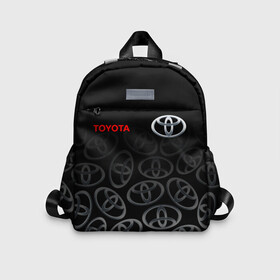 Детский рюкзак 3D с принтом TOYOTA SPORT   LOGOBOMBING в Новосибирске, 100% полиэстер | лямки с регулируемой длиной, сверху петелька, чтобы рюкзак можно было повесить на вешалку. Основное отделение закрывается на молнию, как и внешний карман. Внутри дополнительный карман. По бокам два дополнительных кармашка | camry | corolla | gradient | logo | logobombing | pattern | race | sport | toyota | авто | автомобиль | градиент | камри | корола | лого | спорт | тойота | узор