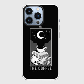 Чехол для iPhone 13 Pro с принтом The Coffee. Occult в Новосибирске,  |  | Тематика изображения на принте: bone | bones | book | coffee | even | key | moon | night | occult | skull | space | star | tea | the | universe | вечер | вселенная | закат | звезда | звезды | ключ | книга | космос | кости | кость | кофе | луна | небо | ночь | оккультизм | оккультная | о