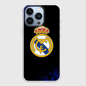 Чехол для iPhone 13 Pro с принтом РЕАЛ МАДРИД ЛОГОБОМБИНГ в Новосибирске,  |  | fc | football | football club | real madrid | sport | реал мадрид | спорт | спортивные | униформа | фк | футбол | футбольный клуб