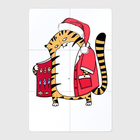 Магнитный плакат 2Х3 с принтом Тигр тайно продает рыбу в Новосибирске, Полимерный материал с магнитным слоем | 6 деталей размером 9*9 см | Тематика изображения на принте: 2022 | год тигра | новый год | новый год 2022 | символ года | тигр | тигренок | тигрица | тигры