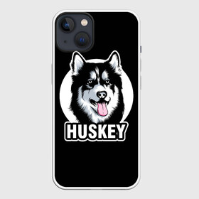 Чехол для iPhone 13 с принтом Собака Хаски (Husky) в Новосибирске,  |  | alaska | animal | dog | husky | siberian husky | wolf | аляскинский маламут | волк | год собаки | друг человека | ездовая собака | животное | зверь | кинолог | лайка | пёс | сибирский хаски | сибирь | собака хаски