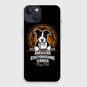 Чехол для iPhone 13 с принтом Американский Стаффордширский Терьер в Новосибирске,  |  | amstaff | boxer | bull terrier | fighting dog | pit bull terrier | terrier | амстафф | бойцовская собака | бойцовский пес | боксер | бультерьер | волкодав | друг ч | кинолог | пес | питбультерьер | собака