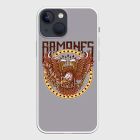 Чехол для iPhone 13 mini с принтом Ramones Eagle в Новосибирске,  |  | Тематика изображения на принте: alternative | music | punk | punkrock | ramones | ramons | rock | альтернатива | музыка | панк | панкрок | рамонс | рок