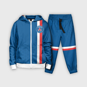 Детский костюм 3D с принтом PSG SPORT STRIPES UNIFORM в Новосибирске,  |  | paris saint germain | psg | saint | sport | париж | псг | псж | спорт | футбол