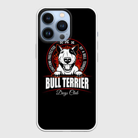 Чехол для iPhone 13 Pro с принтом Бультерьер (Bull Terrier) в Новосибирске,  |  | Тематика изображения на принте: bull terrier | bulldog | dog | fighting dog | pit bull | terrier | бойцовская собака | бульдог | бультерьер | год собаки | друг человека | животное | зверь | кинолог | кость | пёс | питбуль | порода собак | собака