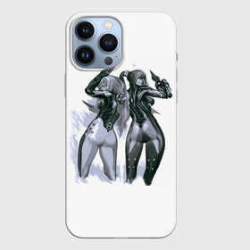 Чехол для iPhone 13 Pro Max с принтом Warframe Sisters в Новосибирске,  |  | Тематика изображения на принте: броня | будущее | война | девушки | космос