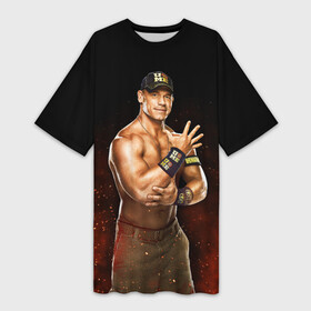 Платье-футболка 3D с принтом Cena Jr в Новосибирске,  |  | bodybuilding | boxer | cena | hip hop | john cena | rep | rise above hate | superstar | wrestling | wwe | актер | бодибилдер | вве | ввф | джон сина | нво | поднимись над ненавистью | рестлер | рэп | сина | тяжеловес | хип хоп