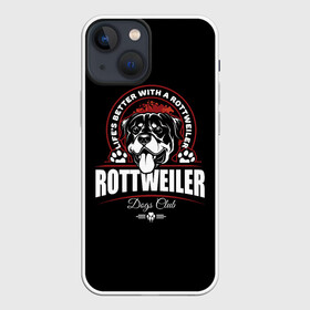Чехол для iPhone 13 mini с принтом Ротвейлер (Rottweiler) в Новосибирске,  |  | animal | dog | fighting dog | rottweiler | бойцовская собака | год собаки | друг человека | животное | зверь | кинолог | пёс | порода собак | ротвейлер | собака ротвейлер | собаковод | хищник | четвероногий