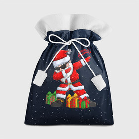 Подарочный 3D мешок с принтом SANTA DABBING в Новосибирске, 100% полиэстер | Размер: 29*39 см | Тематика изображения на принте: christmas | dab | dabbing | santa | дед мороз | елка | зима | новый год | подарок | рождество | санта | снег | снегурочка | снежинка